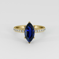 3.03 Ct. Blue Sapphire Ring, 14K Yellow Gold 1