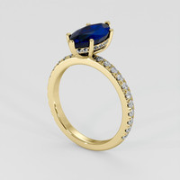 3.03 Ct. Blue Sapphire Ring, 14K Yellow Gold 2