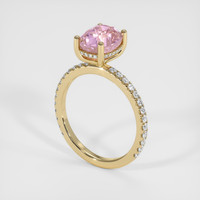 3.04 Ct. Pink Sapphire Ring, 14K Yellow Gold 2