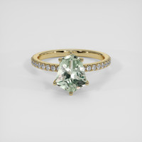 2.55 Ct. Bluish Green Sapphire Ring, 14K Yellow Gold 1