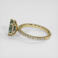 2.55 Ct. Bluish Green Sapphire Ring, 14K Yellow Gold 4