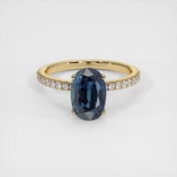 3.40 Ct. Blue Sapphire Ring, 14K Yellow Gold 1