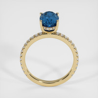 3.40 Ct. Blue Sapphire Ring, 14K Yellow Gold 3
