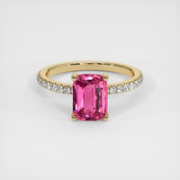 2.10 Ct. Pink Sapphire Ring, 14K Yellow Gold 1