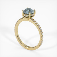 1.33 Ct. Greyish Blue Sapphire Ring, 14K Yellow Gold 2