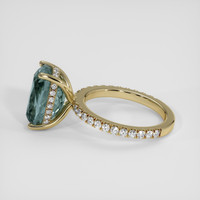 7.47 Ct. Bluish Green Sapphire Ring, 14K Yellow Gold 4
