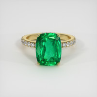 3.33 Ct. Emerald Ring, 18K Yellow Gold 1