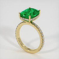 3.33 Ct. Emerald Ring, 18K Yellow Gold 2