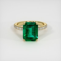 3.54 Ct. Emerald Ring, 18K Yellow Gold 1