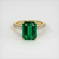 3.79 Ct. Emerald Ring, 18K Yellow Gold 1