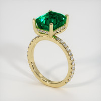 3.79 Ct. Emerald Ring, 18K Yellow Gold 2