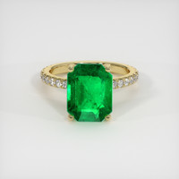 3.53 Ct. Emerald Ring, 18K Yellow Gold 1