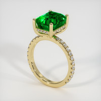 3.53 Ct. Emerald Ring, 18K Yellow Gold 2