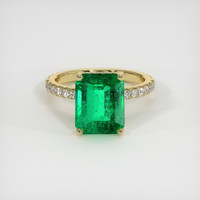 4.04 Ct. Emerald Ring, 18K Yellow Gold 1