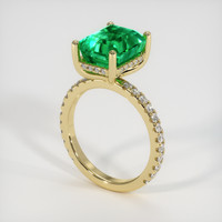 4.04 Ct. Emerald Ring, 18K Yellow Gold 2