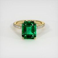 2.94 Ct. Emerald Ring, 18K Yellow Gold 1