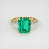 3.09 Ct. Emerald Ring, 18K Yellow Gold 1