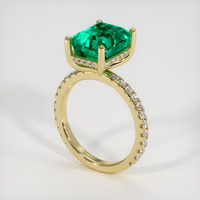 3.09 Ct. Emerald Ring, 18K Yellow Gold 2