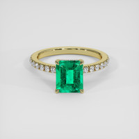 1.68 Ct. Emerald Ring, 18K Yellow Gold 1