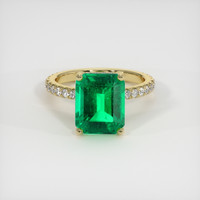 3.80 Ct. Emerald Ring, 18K Yellow Gold 1