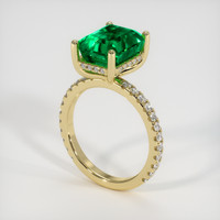 3.80 Ct. Emerald Ring, 18K Yellow Gold 2