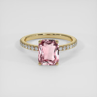 2.89 Ct. Purplish Pink Sapphire Ring, 18K Yellow Gold 1
