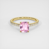 2.04 Ct. Pink Sapphire Ring, 18K Yellow Gold 1