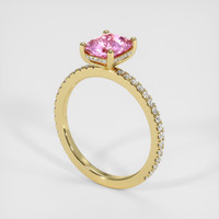 2.04 Ct. Pink Sapphire Ring, 18K Yellow Gold 2