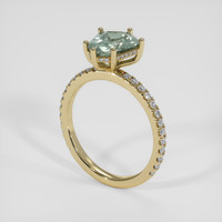2.55 Ct. Bluish Green Sapphire Ring, 18K Yellow Gold 2