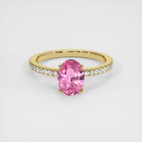 2.03 Ct. Pink Sapphire Ring, 18K Yellow Gold 1