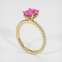 2.08 Ct. Pink Sapphire Ring, 18K Yellow Gold 2