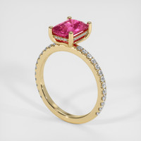 2.10 Ct. Pink Sapphire Ring, 18K Yellow Gold 2