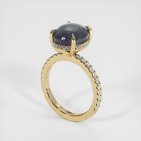 8.03 Ct. Greyish Blue Sapphire Ring, 18K Yellow Gold 2