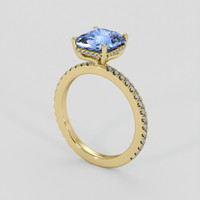 4.10 Ct. Blue Sapphire Ring, 18K Yellow Gold 2