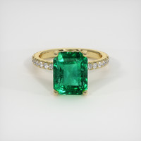 4.13 Ct. Emerald Ring, 18K Yellow Gold 1