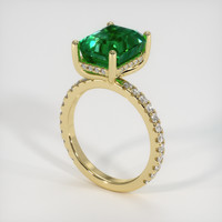 4.13 Ct. Emerald Ring, 18K Yellow Gold 2