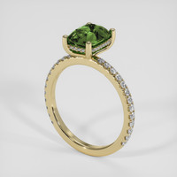 2.19 Ct. Bluish Green Sapphire Ring, 18K Yellow Gold 2