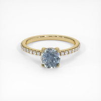 1.33 Ct. Greyish Blue Sapphire Ring, 18K Yellow Gold 1