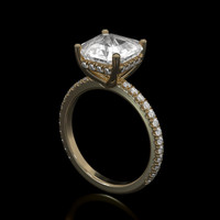 2.87 Ct. White Sapphire Ring, 18K Yellow Gold 2
