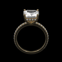2.87 Ct. White Sapphire Ring, 18K Yellow Gold 3