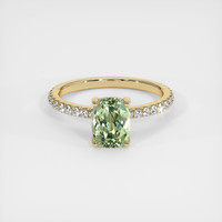 1.66 Ct. Green Sapphire Ring, 18K Yellow Gold 1