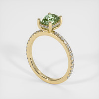 1.66 Ct. Green Sapphire Ring, 18K Yellow Gold 2