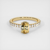 1.06 Ct. Yellow Sapphire Ring, 18K Yellow Gold 1