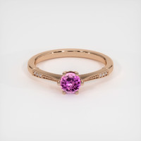 0.59 Ct. Pinkish Purple Sapphire Ring, 14K Rose Gold 1