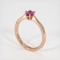 0.59 Ct. Pinkish Purple Sapphire Ring, 14K Rose Gold 2