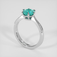 1.03 Ct. Emerald Ring, Silver 2
