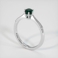 0.91 Ct. Bluish Green Sapphire Ring, 14K White Gold 2