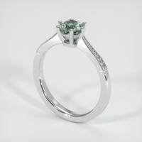 0.86 Ct. Greyish Blue Sapphire Ring, 14K White Gold 2