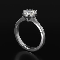 1.55 Ct. White Sapphire Ring, 14K White Gold 2