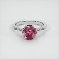 1.80 Ct. Reddish Pink Sapphire Ring, 18K White Gold 1
